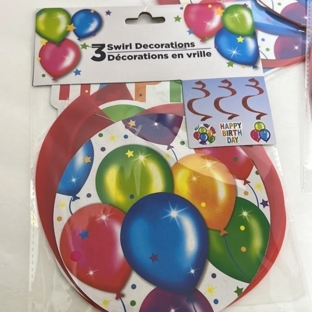 Swirl Birthday Decorations, Birthday Banners